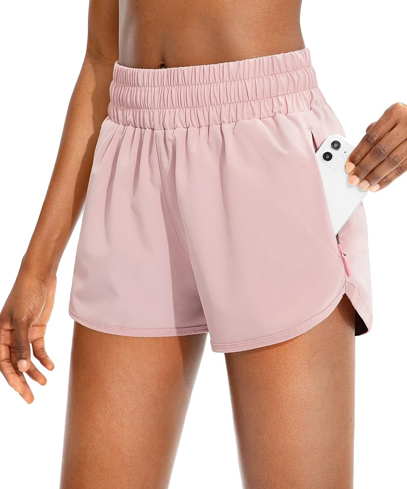 SANTINY Women's Athletic Running Shorts with Zipper Pockets | Amazon (US)