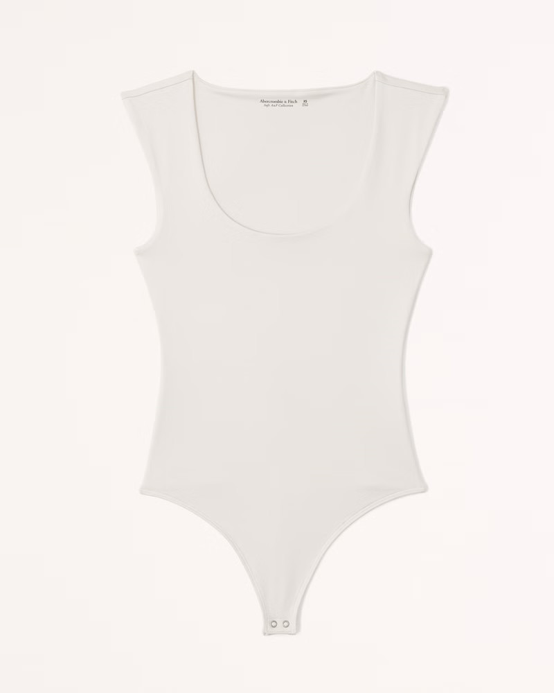 Sleek Seamless Fabric Cap Sleeve Bodysuit | Abercrombie & Fitch (US)