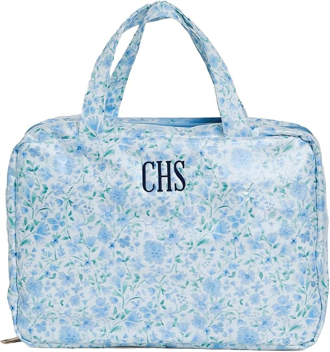 Personalized Hanging Toiletry Bag - Embroidered Travel Organizer for Women, Clear-Coated Makeup B... | Amazon (US)