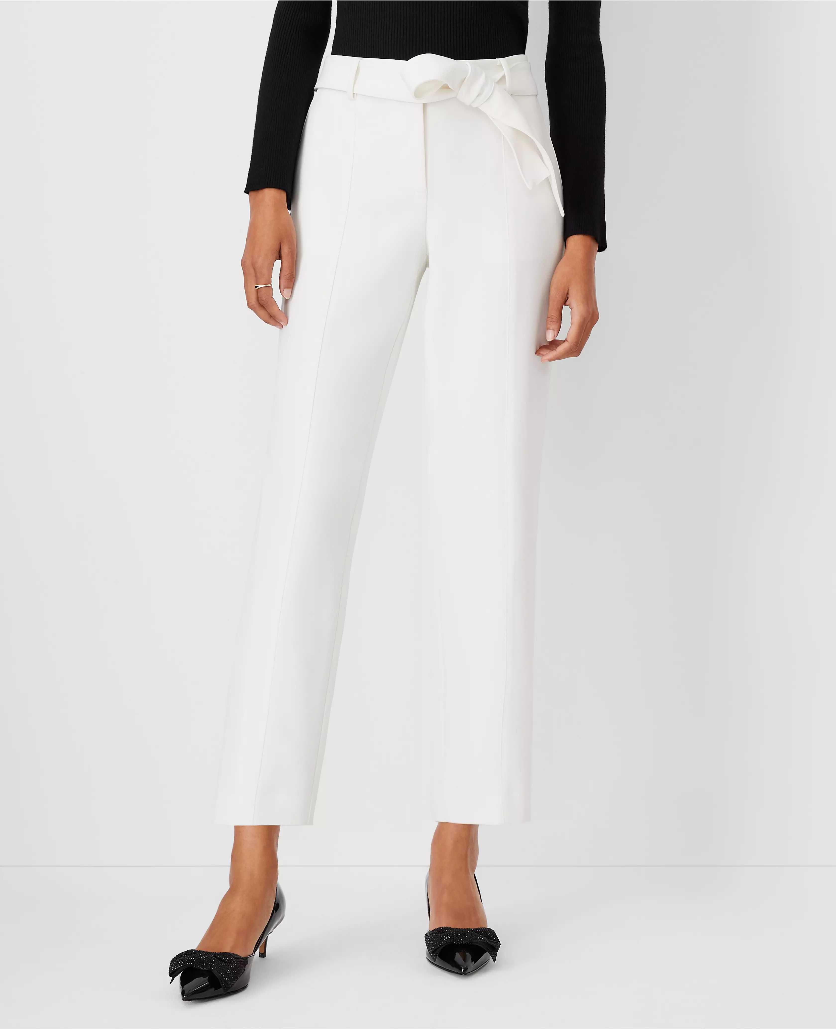 The Tie Waist Ankle Pant in Crepe | Ann Taylor (US)