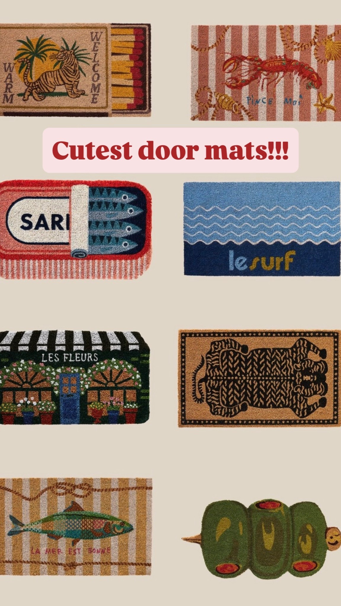 Cutest door mats
Trending
Anthropologie finds
Summer finds

#LTKsummer #LTKhome