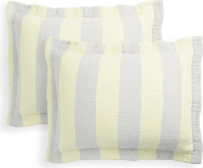 Set of 2 Cool Stripe Cotton Matelassé Shams | Nordstrom