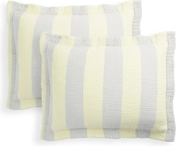 Set of 2 Cool Stripe Cotton Matelassé Shams | Nordstrom