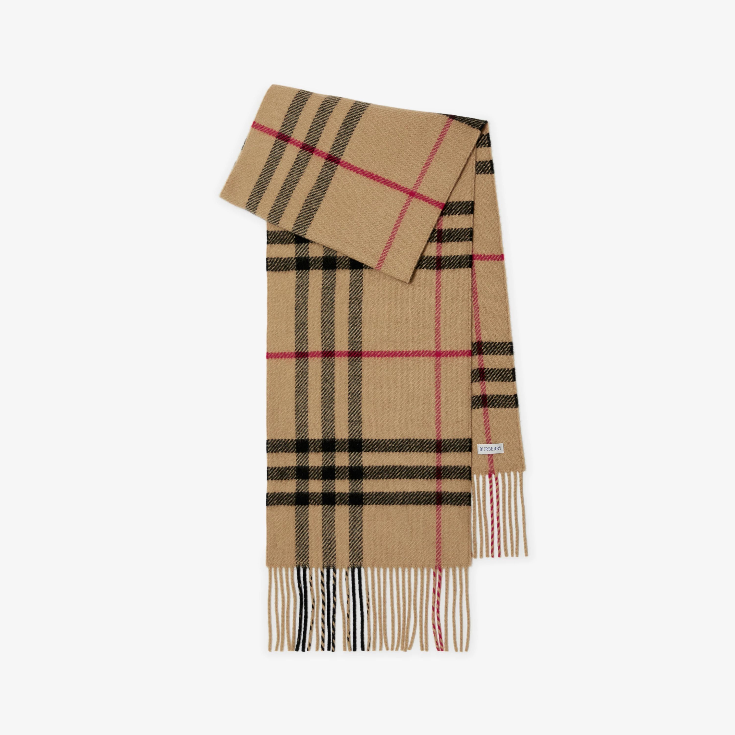 Check Wool Cashmere Scarf in Archive Beige | Burberry® Official | Burberry (UK)