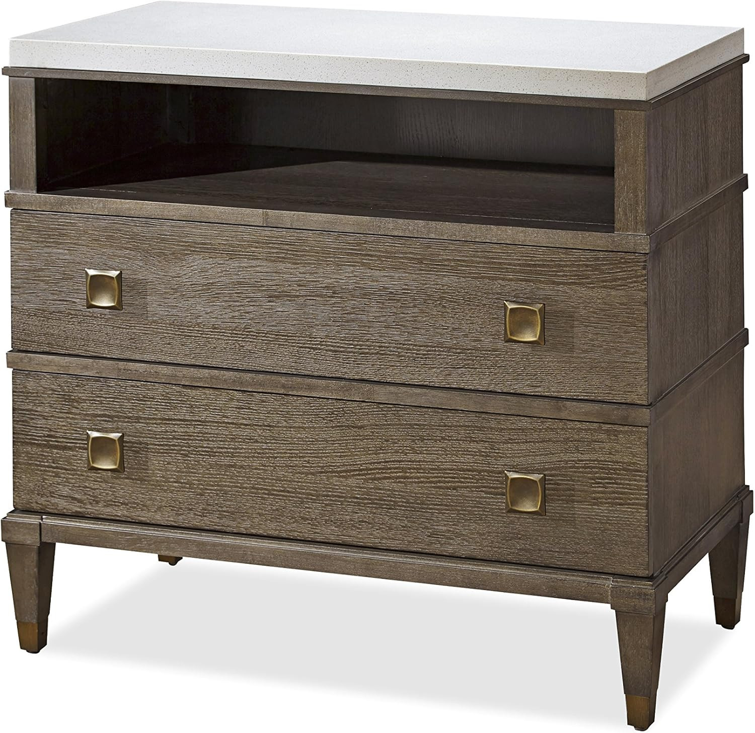 Universal Furniture Playlist Two Drawer Nightstand, Antique Brass | Amazon (US)
