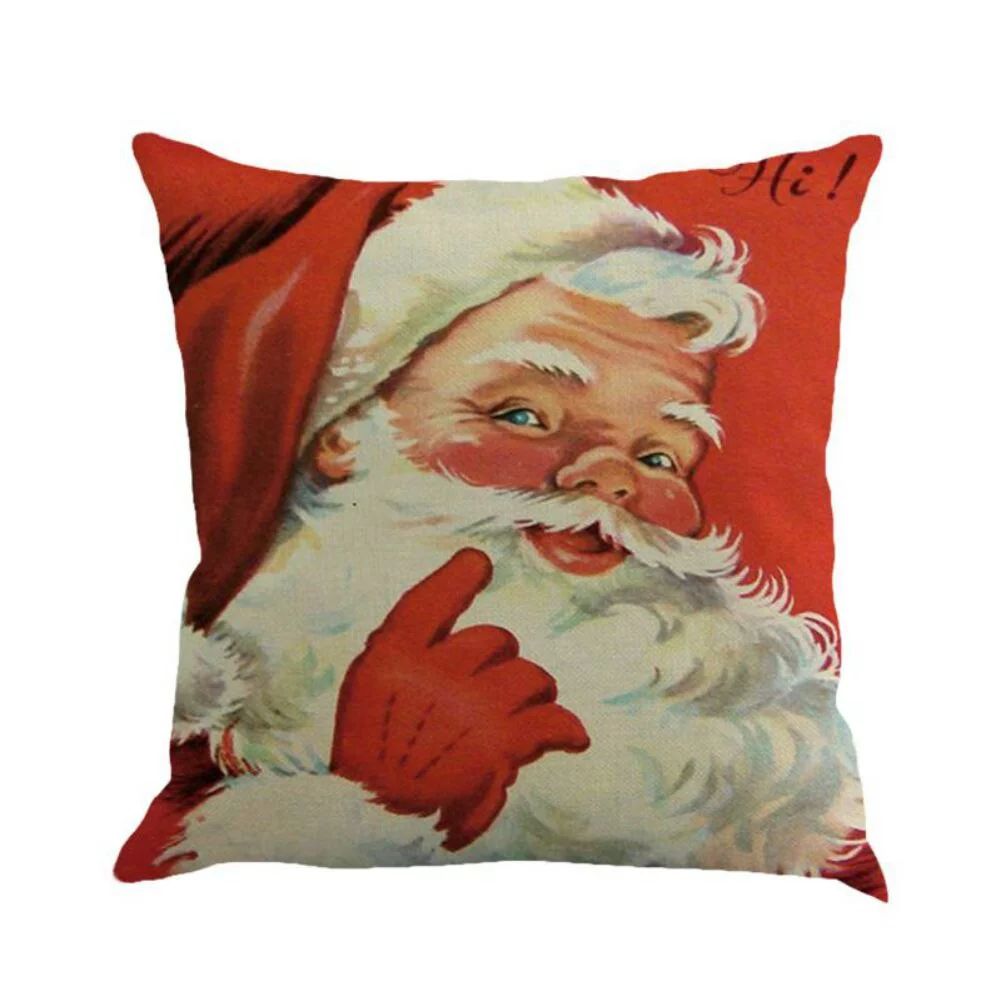 Christmas Santa Merry Christmas Linen Leaning Pillow Pillow Set A4 - Walmart.com | Walmart (US)