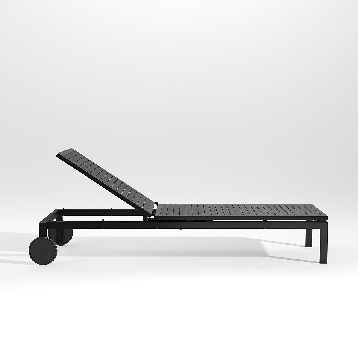 Alfresco Black Metal Outdoor Sun Lounger + Reviews | Crate & Barrel | Crate & Barrel
