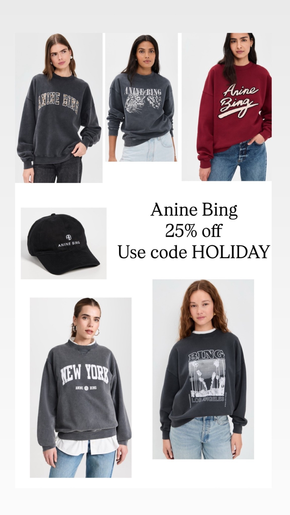 Anine Bing 25% off with code HOLIDAY! 

#LTKSaleAlert #LTKGiftGuide #LTKActive