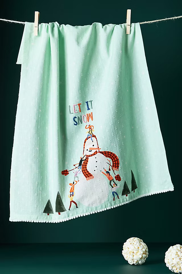 Let It Snow Dish Towel | Anthropologie (US)
