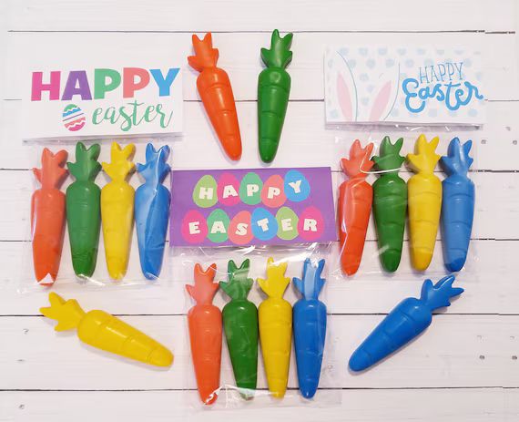 Carrot Crayons, Kids Easter Crayons, Easter Bunny, Kids Easter Gifts, Kids Party Favors,  Kids Ea... | Etsy (US)