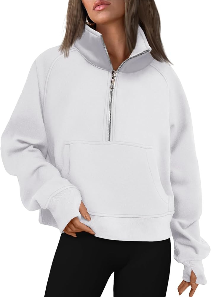 AUTOMET Womens Sweatshirts Half Zip Cropped Pullover Fleece Quarter Zipper Hoodies Fall outfits Clot | Amazon (US)