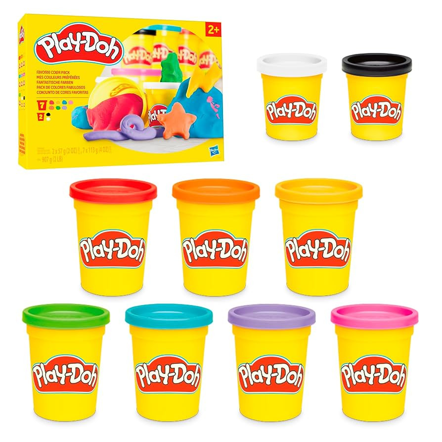 Play-Doh 9 Pack Favorite Color Set, Assorted Colors, 2 & 4 Ounce Modeling Compound Cans, Kids Art... | Amazon (US)