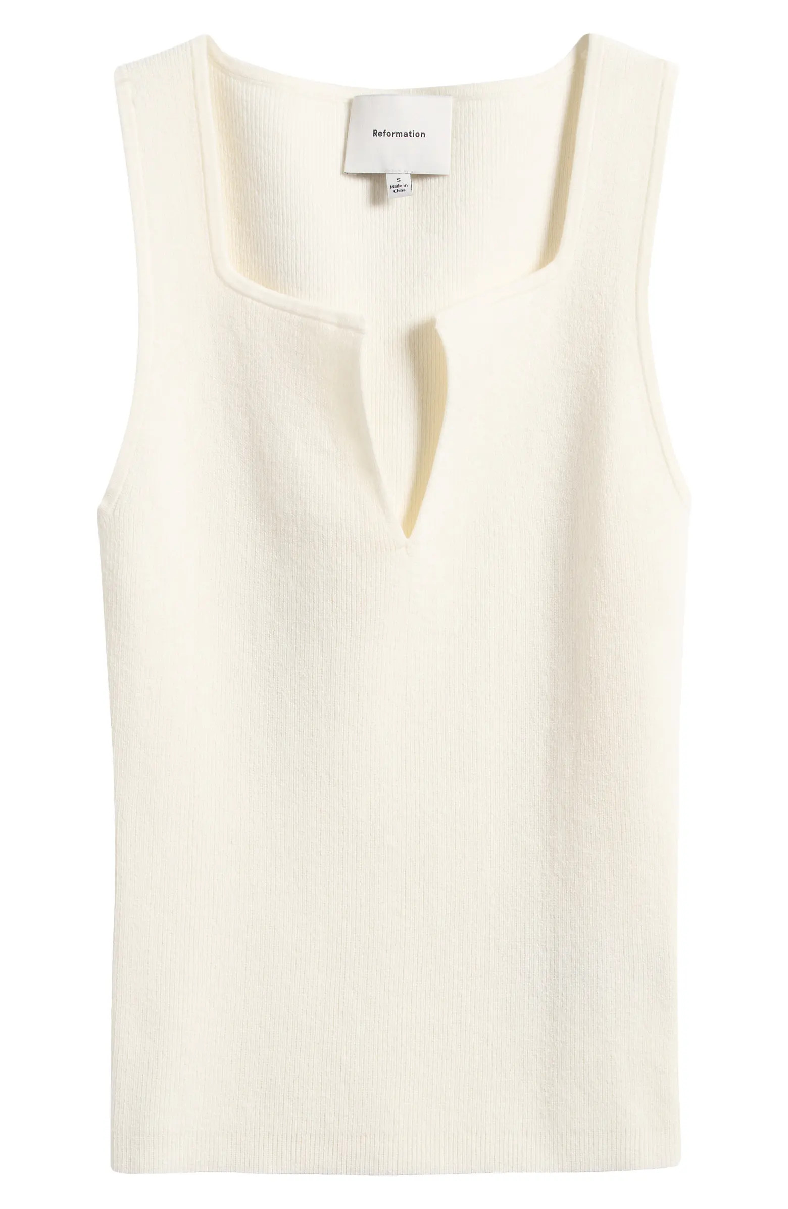 Reformation Rylie Notched Rib Sweater Tank | Nordstrom | Nordstrom