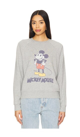 Mickey Mouse Vintage Crew in Heather Grey | Revolve Clothing (Global)