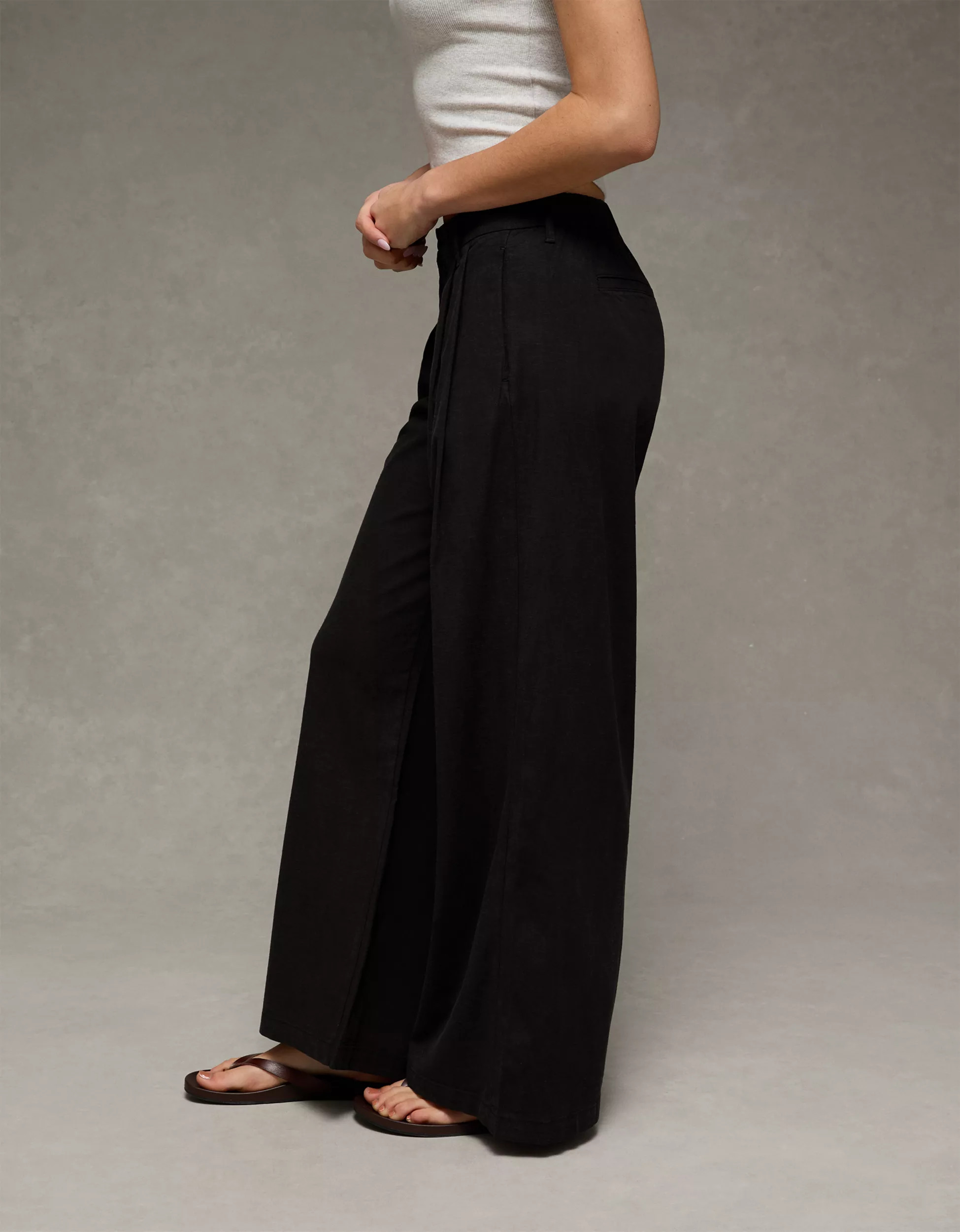 AE High-Waisted Linen-Blend Trouser | American Eagle Outfitters (US & CA)
