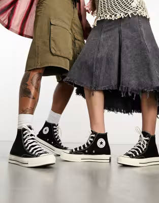 Converse Chuck 70 Hi canvas sneakers in black | ASOS (Global)