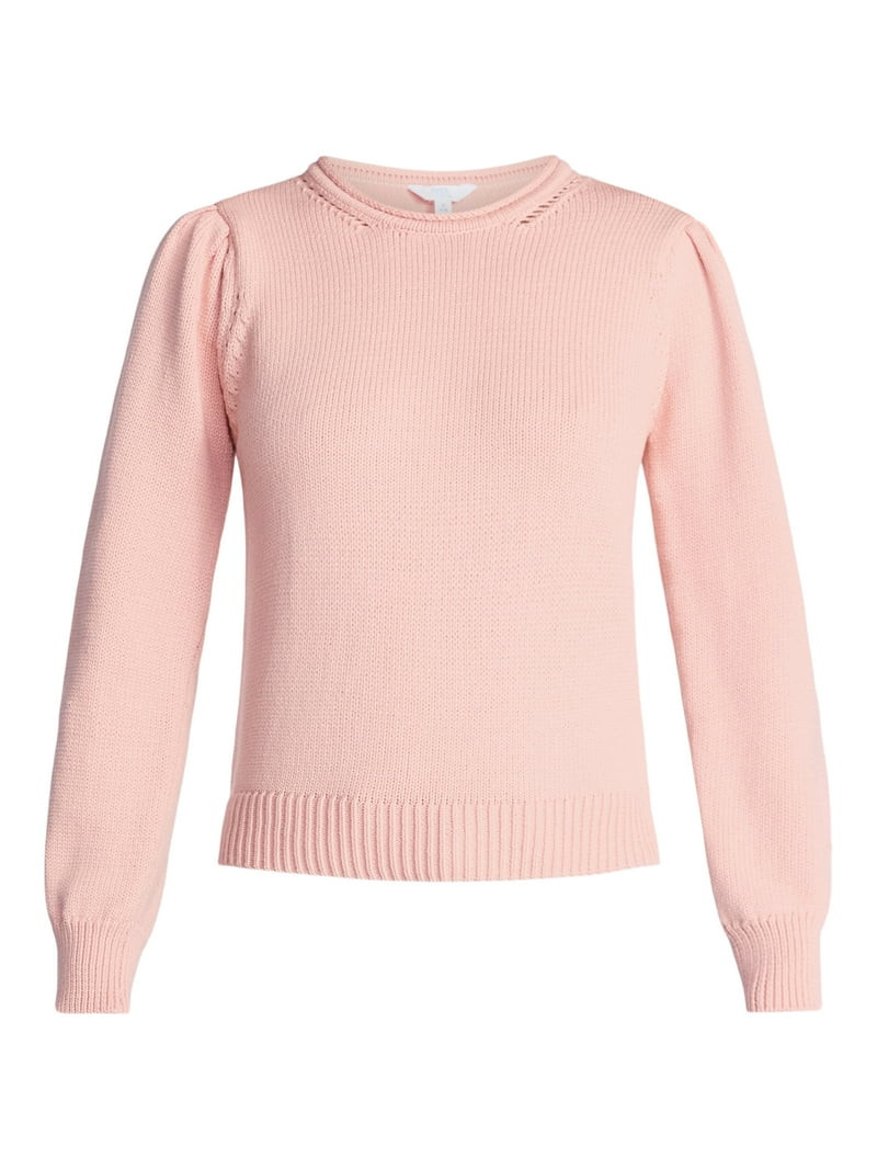 Time and Tru Women's Crewneck Sweater with Long Sleeves, Sizes XS-XXXL | Walmart (US)