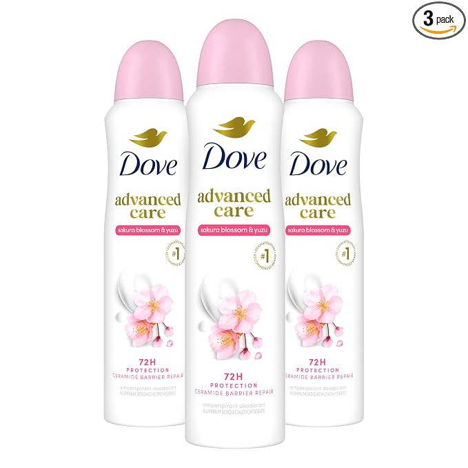 Dove Advanced Care Antiperspirant Deodorant Spray for Women 3 Pack Sakura Blossom & Yuzu 72 hour ... | Amazon (US)
