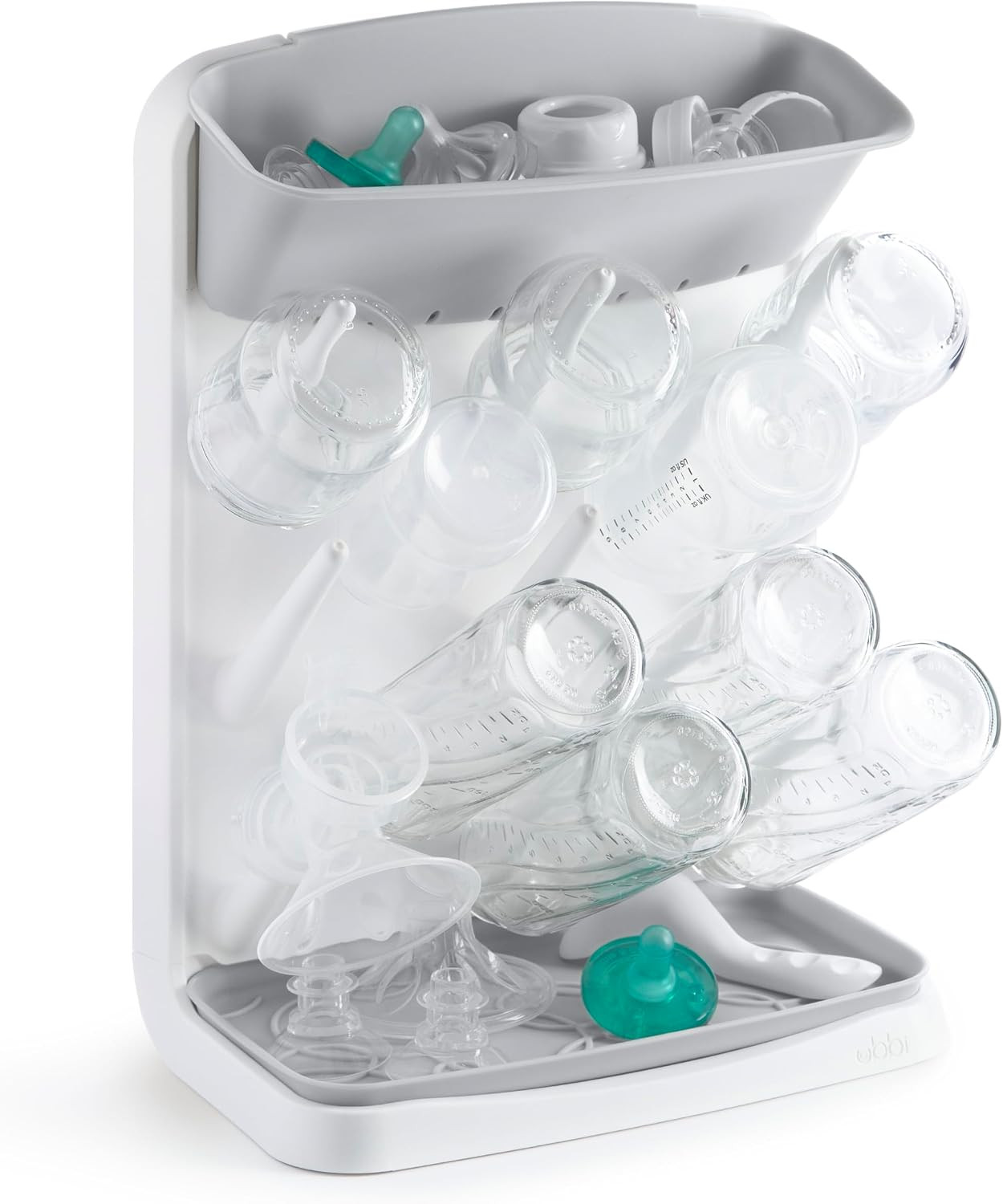Ubbi Vertical Baby Bottle Drying Rack, Space Saving Countertop Drying Rack Baby Accessory, Gray | Amazon (US)