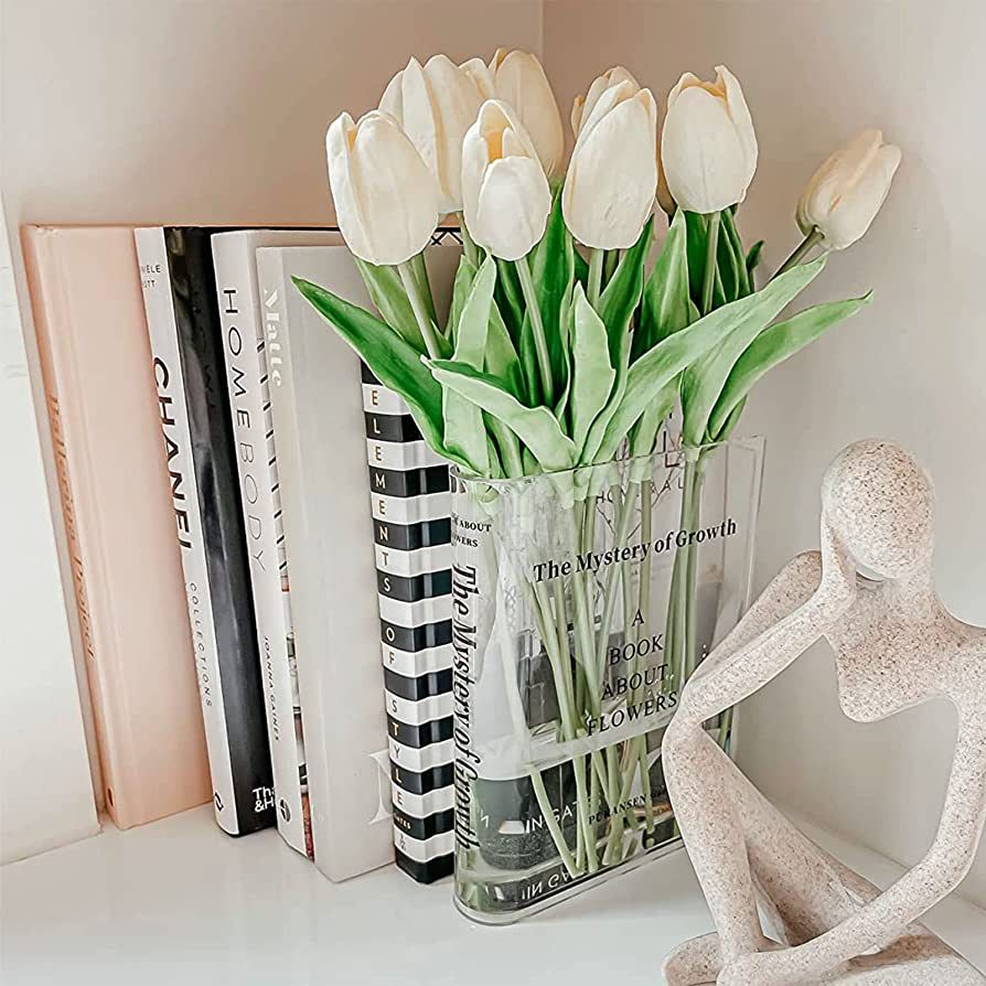 Puransen Book Vase for Flowers, Acrylic Clear Book Flower Vase, A Book About Flowers Vase, Unique Ho | Amazon (US)