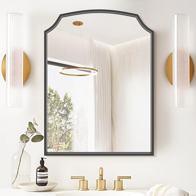 WallBeyond Wall Mirror Mounted Decorative 18x24 Inch, Arched Traditional Vintage Ornate Baroque F... | Amazon (US)