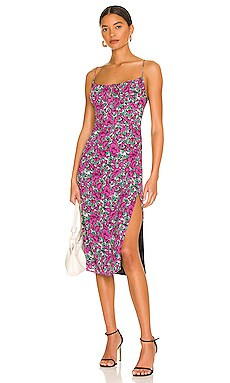MORE TO COME Claudia Cami Midi Dress in Pink Floral from Revolve.com | Revolve Clothing (Global)