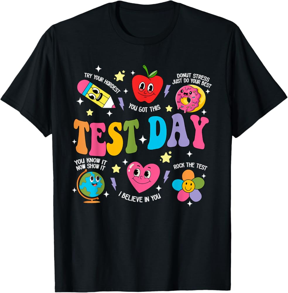Test Day Rock The Test Testing Day Motivational Teacher Kids T-Shirt | Amazon (US)