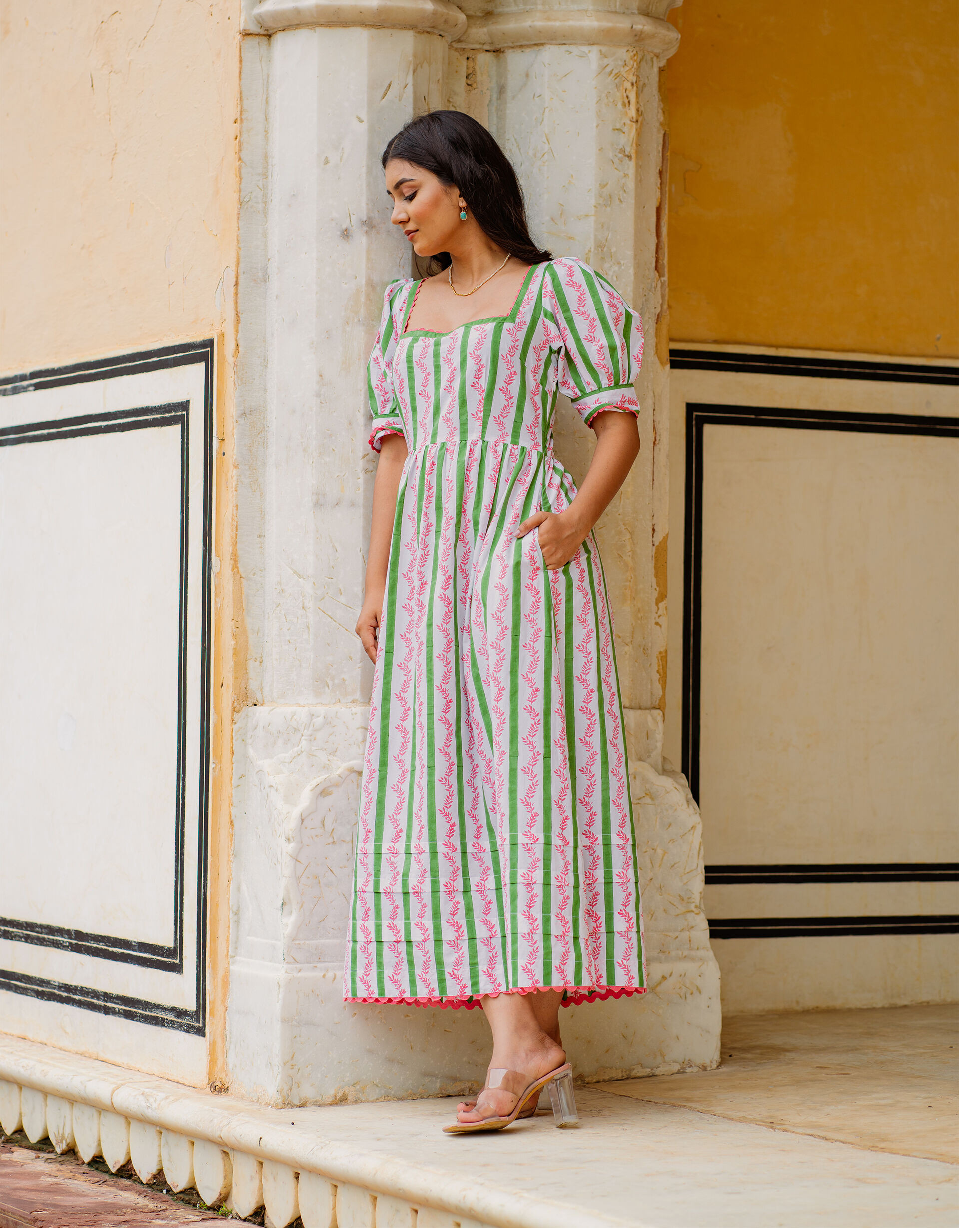 India & Mills Katie Stripe Midi Dress White | Monsoon (UK)