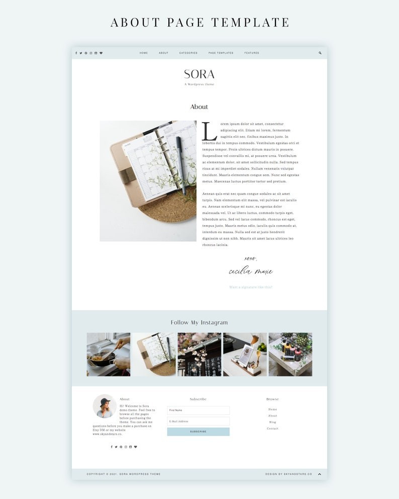 NEW Pastel Blue Wordpress Theme Genesis Child Theme for - Etsy Canada | Etsy (CAD)