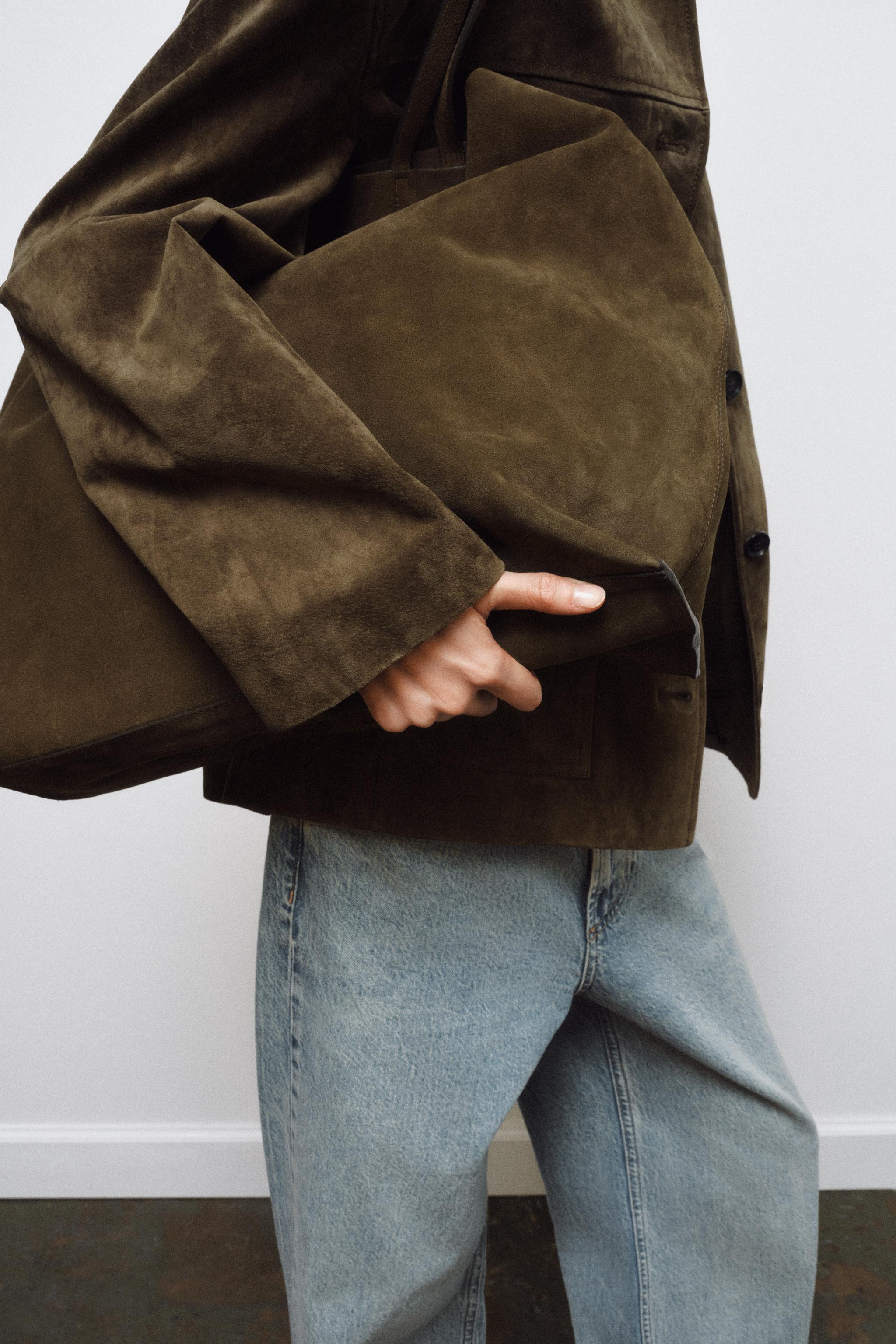 SPLIT SUEDE MAXI TOTE BAG | Zara UK