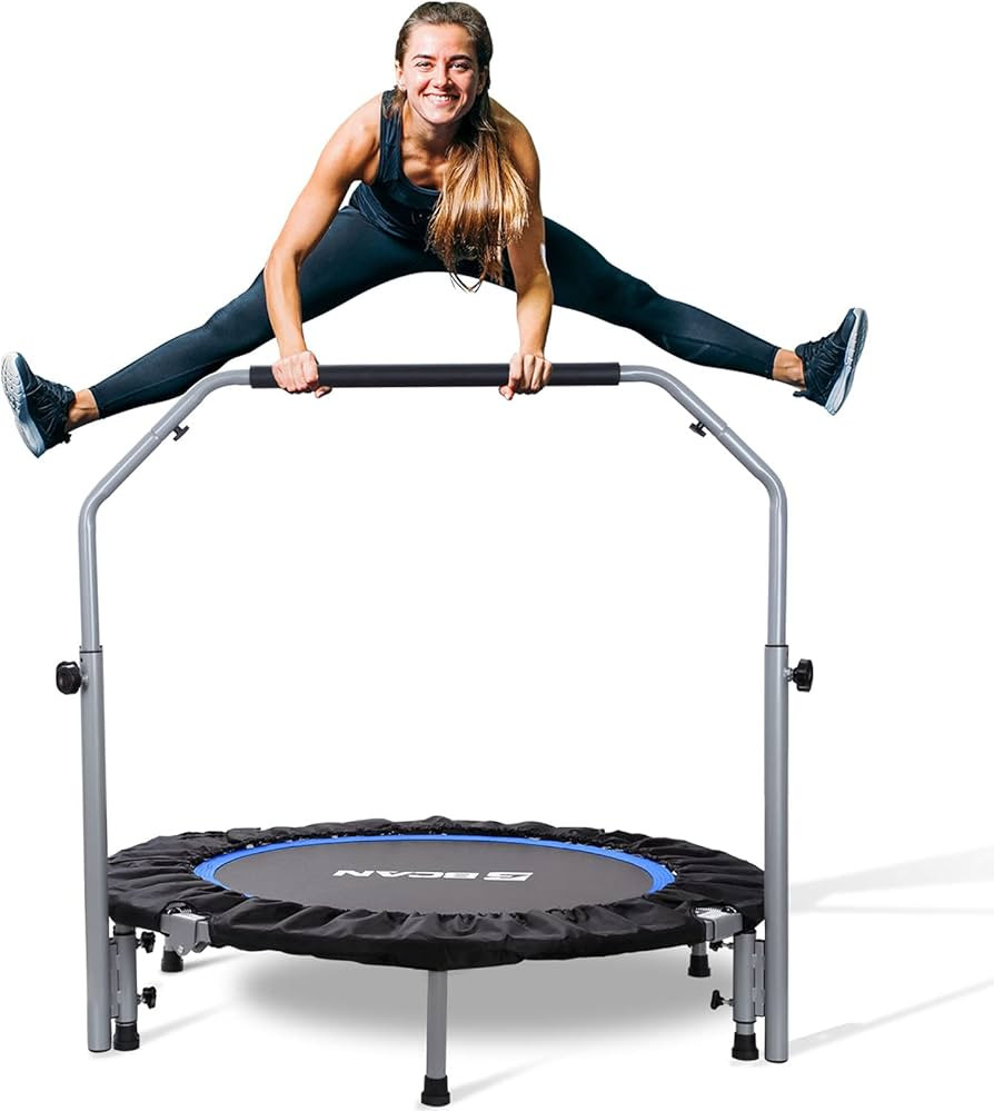 BCAN 40/48" Foldable Mini Trampoline Max Load 330lbs/440lbs, Fitness Rebounder with Adjustable Fo... | Amazon (US)