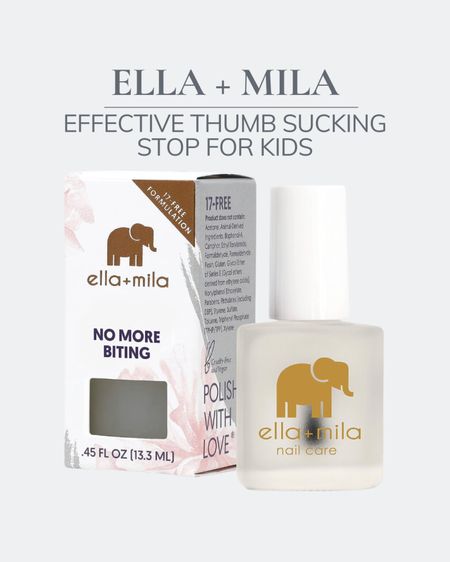 An option for giving up thumb-sucking! “Made without Acetone, Formaldehyde, Dibutyl Phthalate (DBP) & other harmful chemicals; Rest assured that our products are safe to use & planet friendly; ella+mila strives to be environmentally responsible & health conscious"

#LTKsalealert #LTKfamily #LTKkids