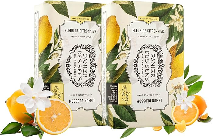 Panier des Sens - Lemon Blossom Shea Butter Bar Soap 2x 7oz/200g - Leaves Skin Moisturized and Fr... | Amazon (US)