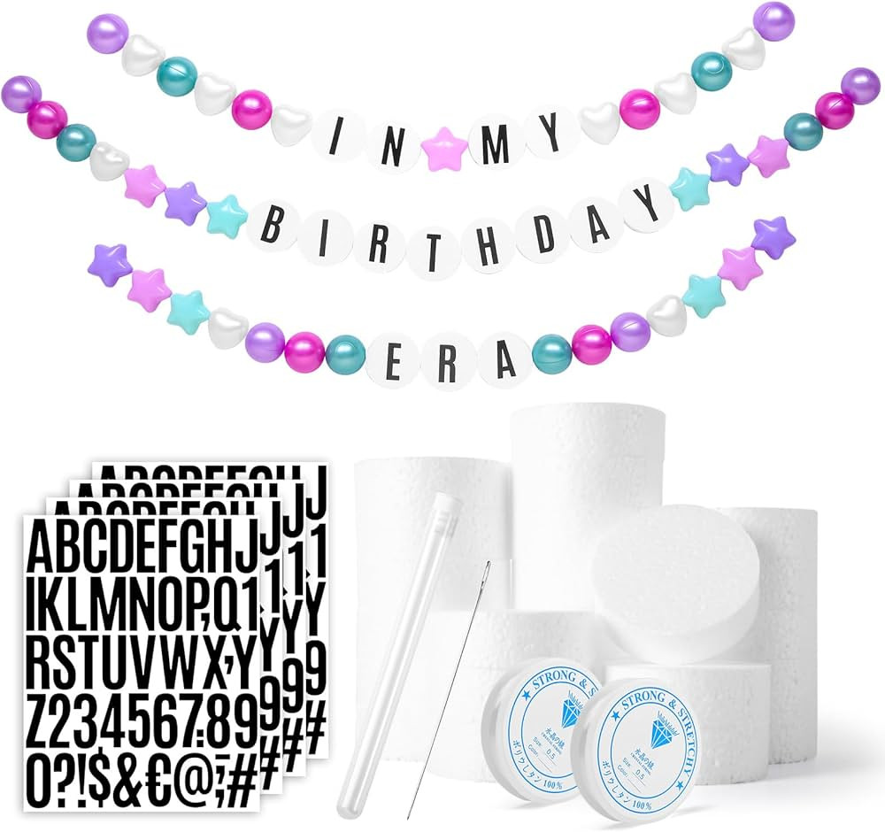 DIY Giant Friendship Bracelet Birthday Banner - Personalized Birthday Banner Garland, Decor Knit ... | Amazon (US)