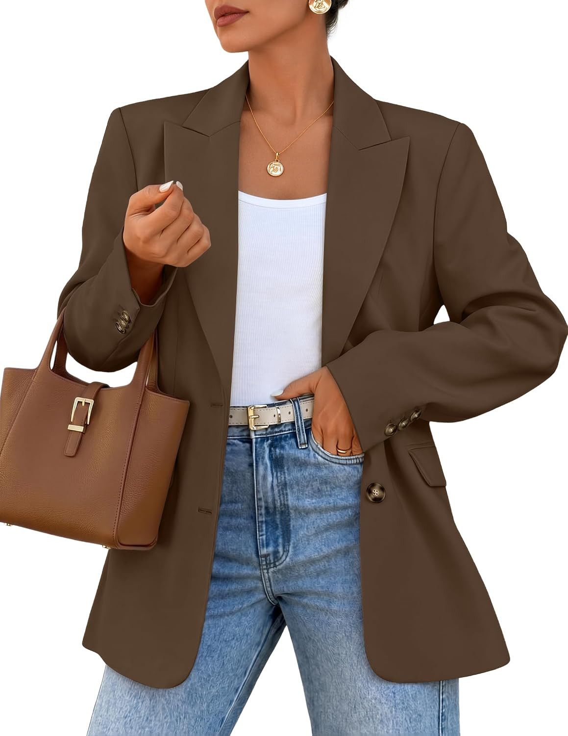ZESICA Womens Fall Business Casual Lapel Blazers Suit Jackets | Amazon (US)