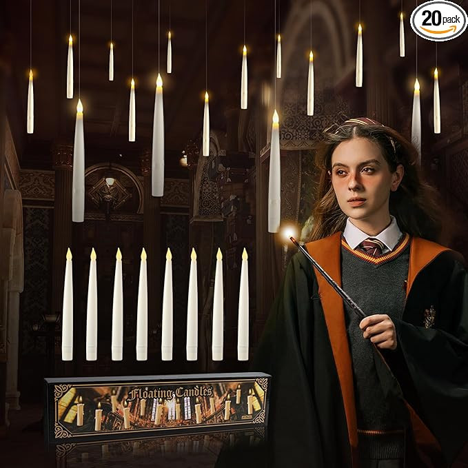 20 Pack LED Floating Candles with Wand Remote, Flickering Warm Light, No Assembly Required - Perf... | Amazon (US)