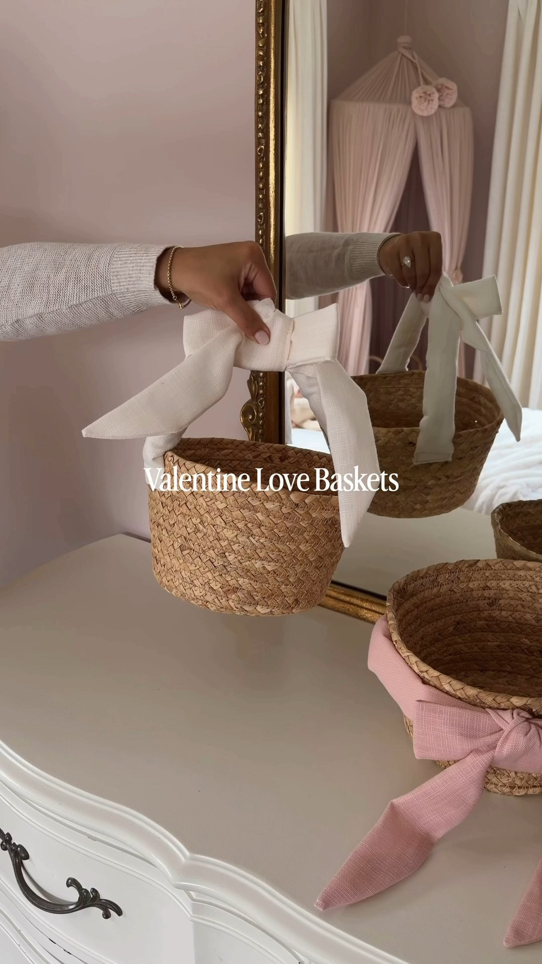 Valentine love baskets for the kids 🧸🤍🎀
I filled these adorable bow baskets with  heart pajamas, a Valentine’s coloring book, a chocolate teddy bear, a cute hair clip, and a teddy bear keychain 💖

#lovebasket #valentines #valentinesbasket #kidsvalentinesgift #valentinepajamas #bows #bowbaskets #target #targetfind #pink #galentines

#LTKSeasonal #LTKKids #LTKmomlife
