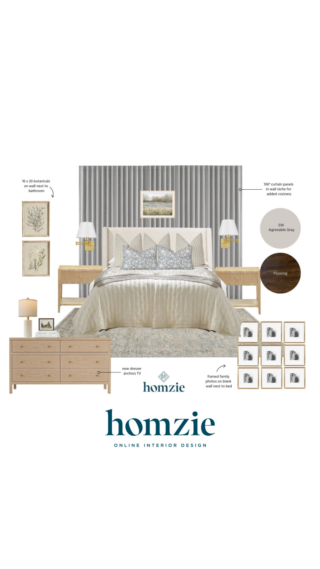 Neutral bedroom design featuring rug, accent pillows, bedding, curtains, bed frame, wall art, etc.

#LTKHome #LTKFinds #LTKFavorites #HomeStyleDaily 

 #LTKHome