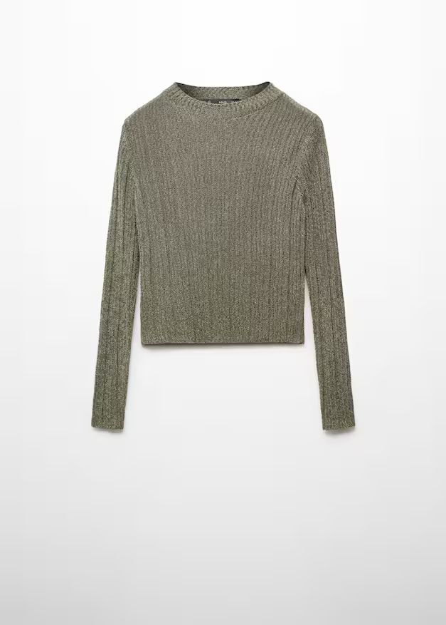 Lurex perkins-neck sweater -  Women | Mango USA | MANGO (US)