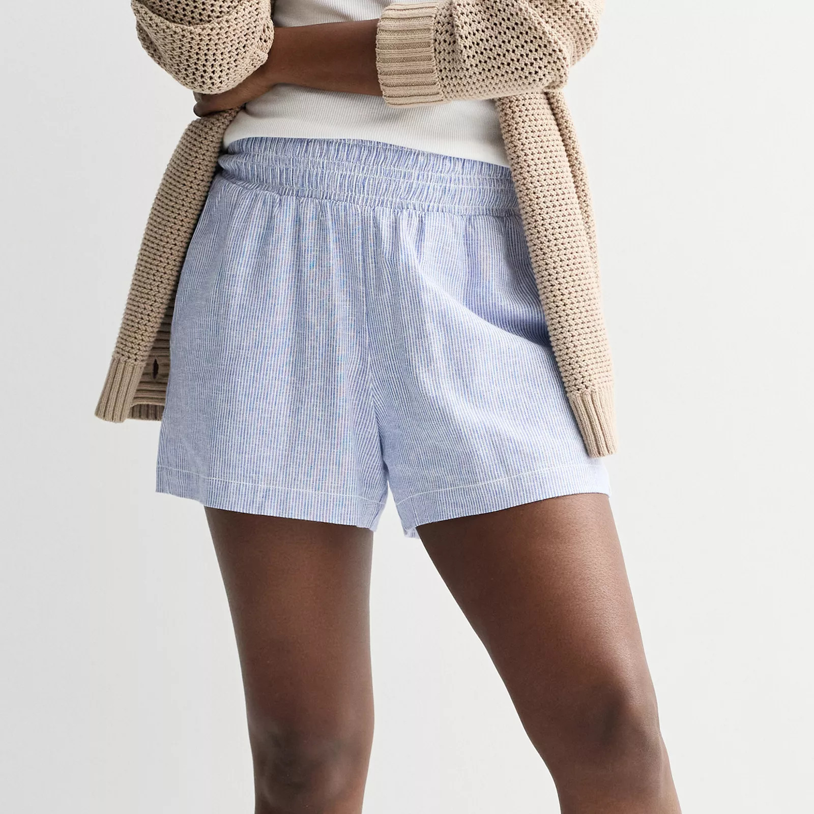 Women's Sonoma Goods For Life\u00ae Smocked Waist Linen Shorts | Kohl's