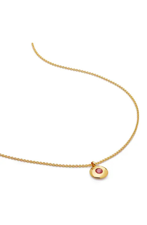 Monica Vinader July Birthstone Ruby Pendant Necklace in 18K Gold Vermeil/July at Nordstrom | Nordstrom