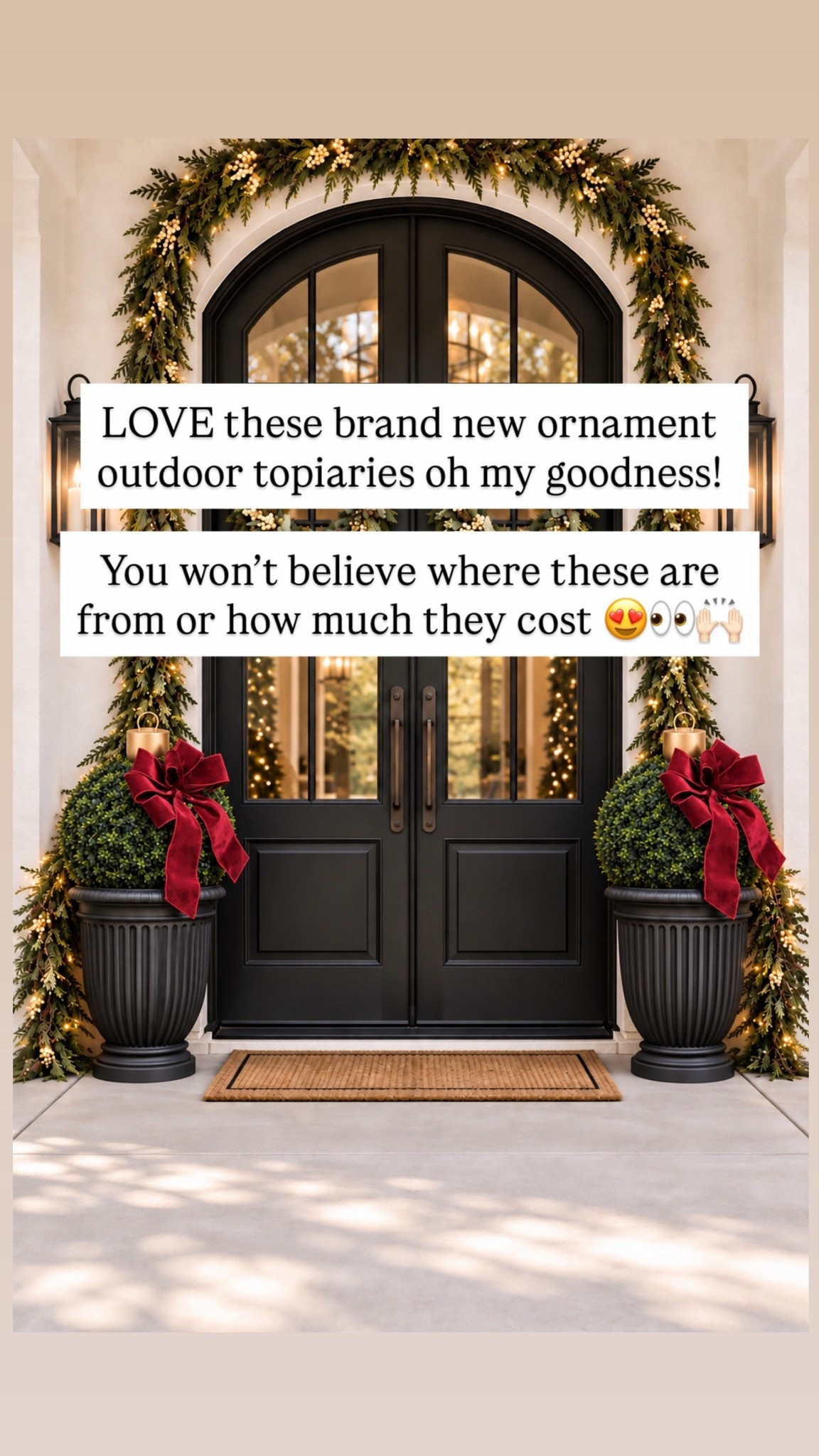 LOVE these brand new ornament outdoor topiaries oh my goodness! 

You won’t believe where these are from or how much they cost 😍👀🙌🏻

#LTKSeasonal #LTKHome #LTKSaleAlert