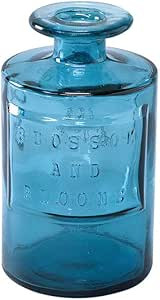 Time Concept Valencia 100% Recycled Glass Jar - Siete, Blue - Handcrafted Flower Vase, Home Cente... | Amazon (US)