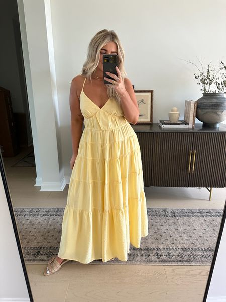 This dress is SO cute, there are other colors available too! So easy to throw on and still look cute #yellow #abercrombie #dress 

#LTKfindsunder100 #LTKstyletip #LTKmidsize