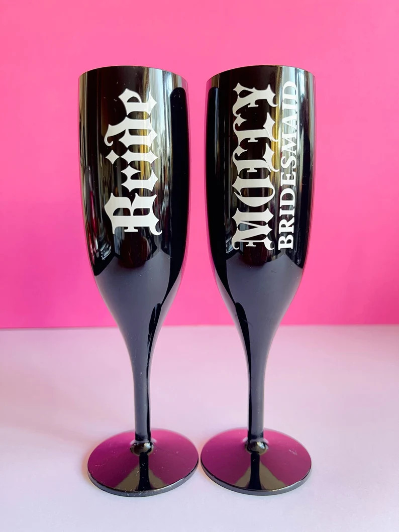 Gothic Hen Do Black Flutes, RIP Bride's Single Life, Till Death Do Us Party Cups, Personalised Pl... | Etsy (US)