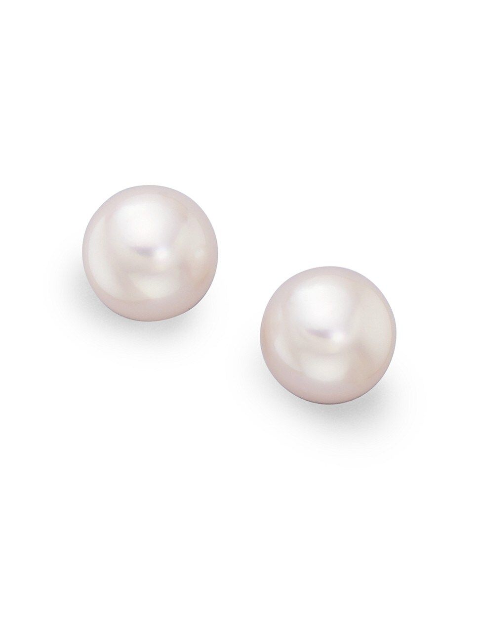 Mikimoto Women's 8MM White Cultured Akoya Pearl & 18K White Gold Earrings - Pearl | Saks Fifth Avenue