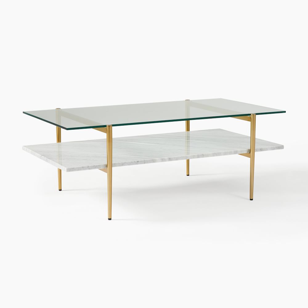 Mid-Century Art Display Coffee Table - Marble | West Elm (US)