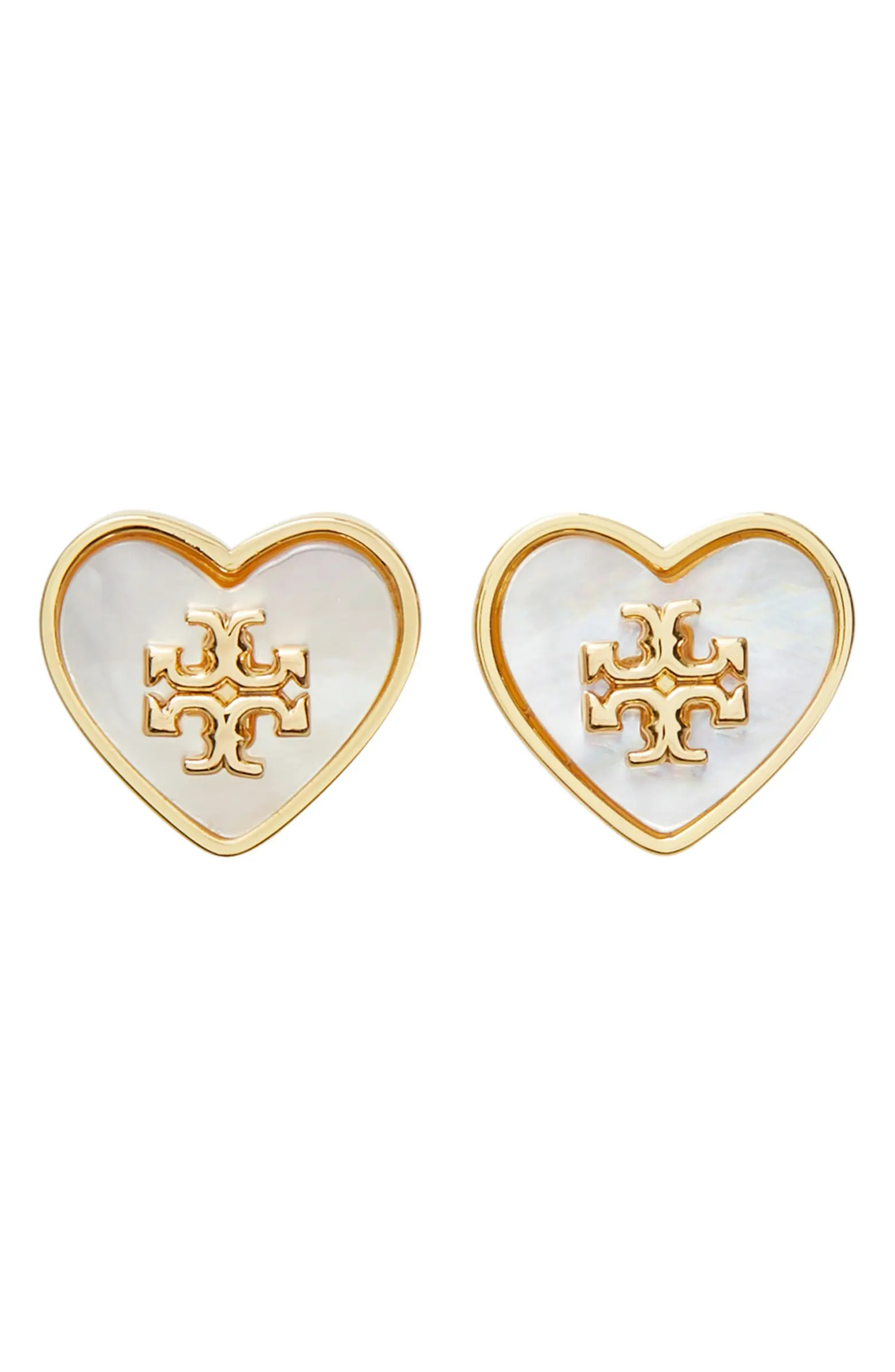 Tory Burch Forget Me Not Heart Stud Earrings | Nordstrom | Nordstrom