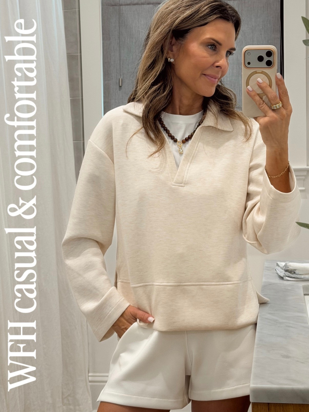 Spanx discount code FASHIONEDLIFEXSPANX wearing XS in shorts, small in top. Small in t-shirt. 
-Earring discount code TAMMY for 20% off 

#LTKdayinmylife #LTKmorningroutine #LTKOver40