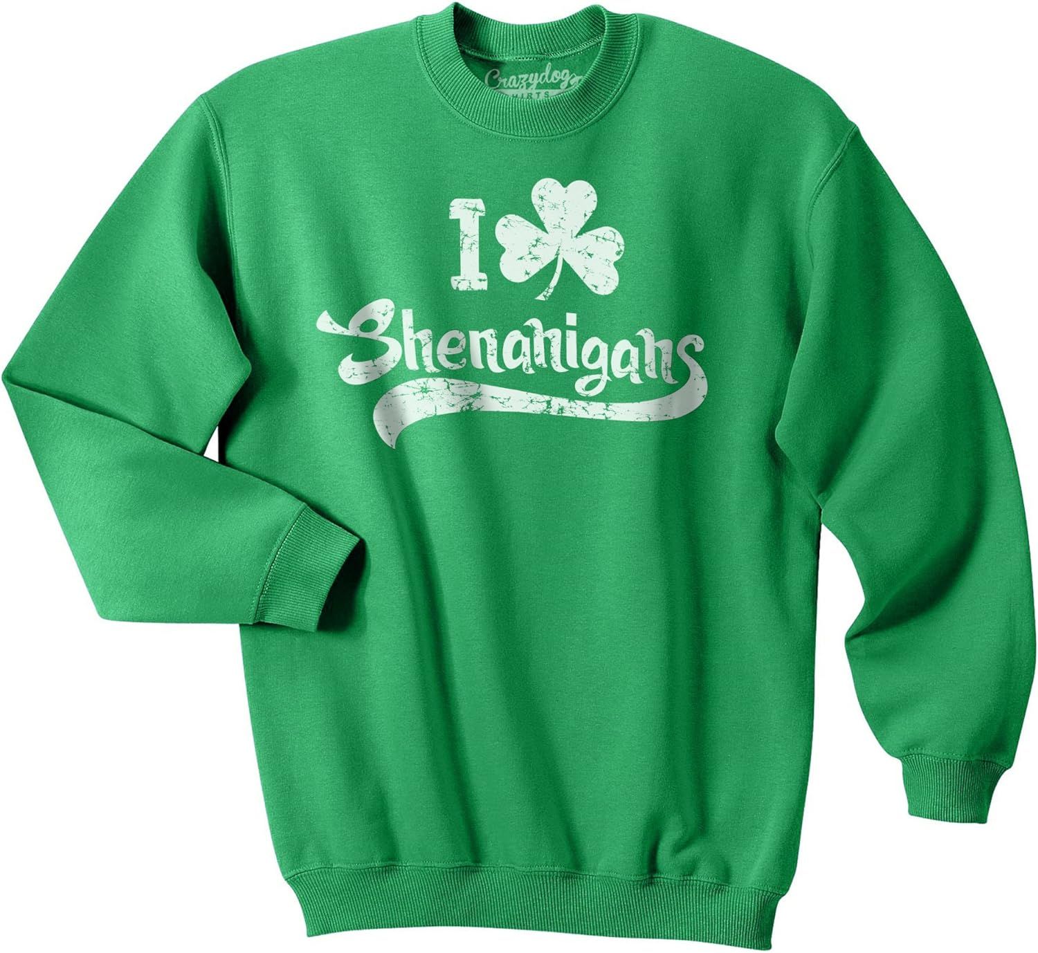 Crazy Dog T-Shirts I Clover Shenanigans Funny Saint Patricks Day Clover St Patty Unisex Sweatshir... | Amazon (US)